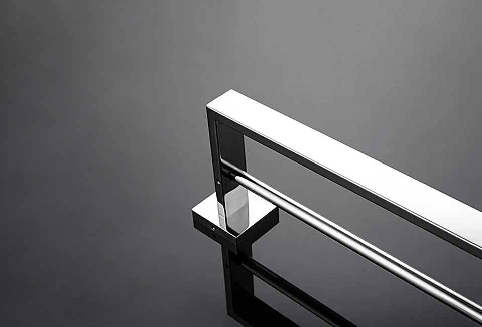 Acessórios de Banheiro em Aço Inoxidável Cromado Polido: Suporte para Toalha, Suporte para Papel Higiênico, Barra para Toalha e Gancho