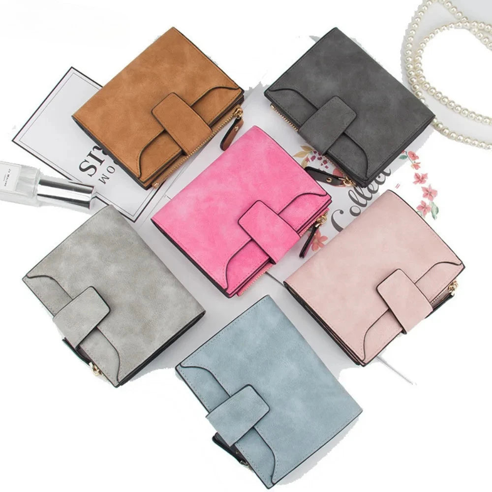 Carteira feminina de couro luxuosa, grande capacidade, slots para vários cartões, bolso fino para moedas, porta-cartões, carteira para mulheres