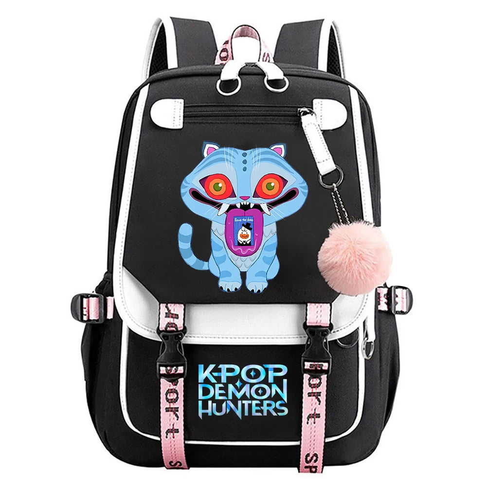 Mochila escolar para estudantes kpop demon hunters, mochila diária 2025 com estampa de filme quente para meninas, bolsa escolar esportiva ao ar livre
