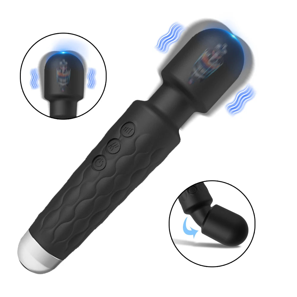Vibrador poderoso varinha mágica feminina usb recarregável à prova dwaterproof água massageador clitoral g-ponto vibrador brinquedo sexual adequado para adultos