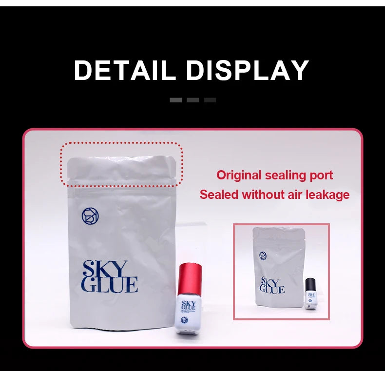 1 garrafa de cola sky para extensões de cílios 5ml original sky s + preto vermelho azul tampa cola de cílios postiços céu td fornecedor de cola transparente