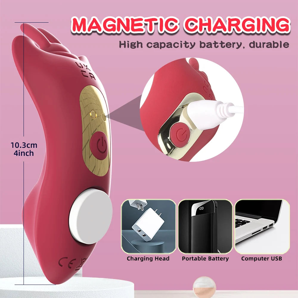 Mini Vibrador Clitoriano em Forma de Borboleta para Mulheres, Estimulador de Clitóris com Controle Remoto Sem Fio, Produtos para Adultos, Loja de Brinquedos Sexuais