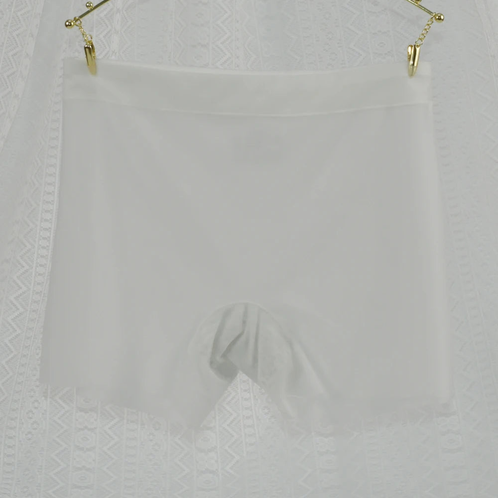 1pc verão gelo seda ultra-fino boxer roupa interior feminina sem costura calcinha de cintura alta plus size secagem rápida feminino calças curtas de segurança