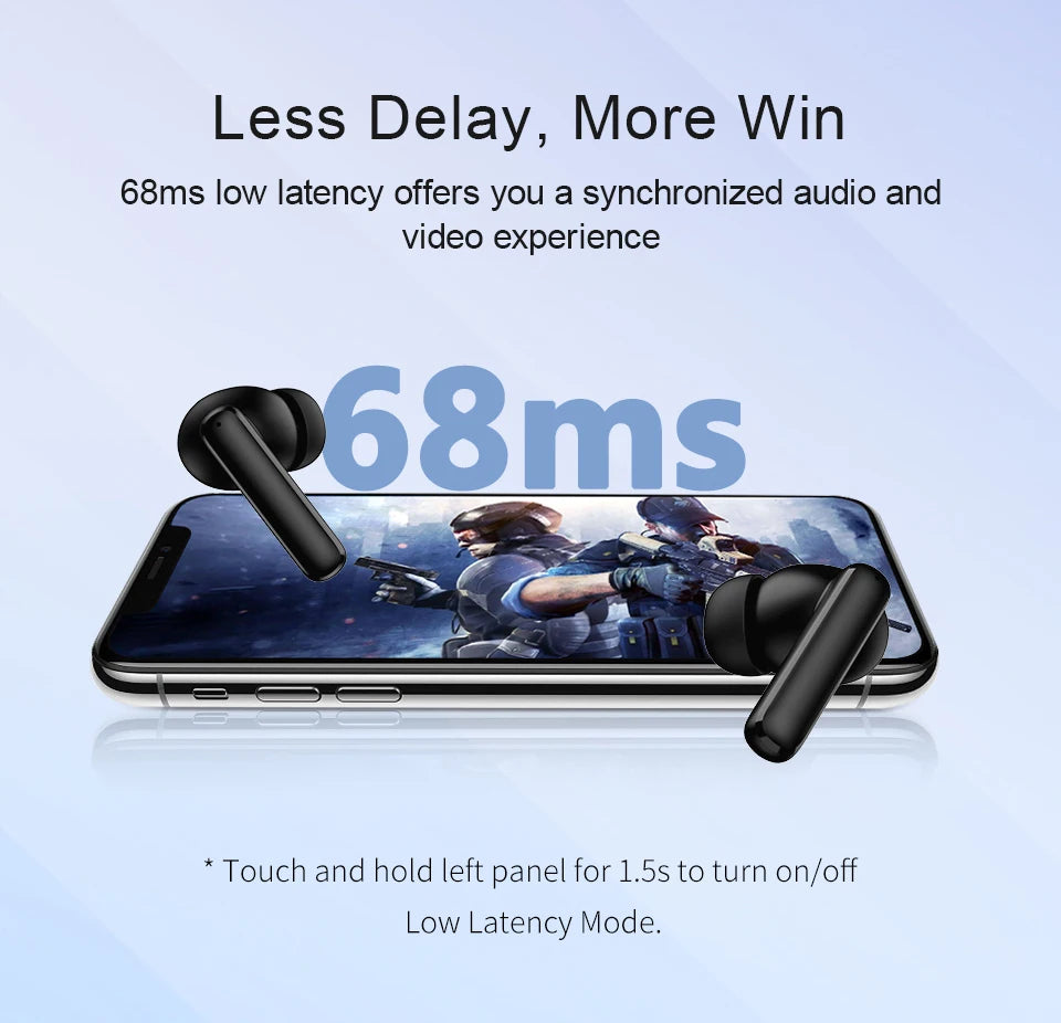 QCY-T13 ANC Fones De Ouvido Sem Fio, Bluetooth 5.3 TWS, ANC, Auscultadores De Cancelamento De Ruído, 4 Microfones ENC Headset, In-Ear, Handfree Earbuds
