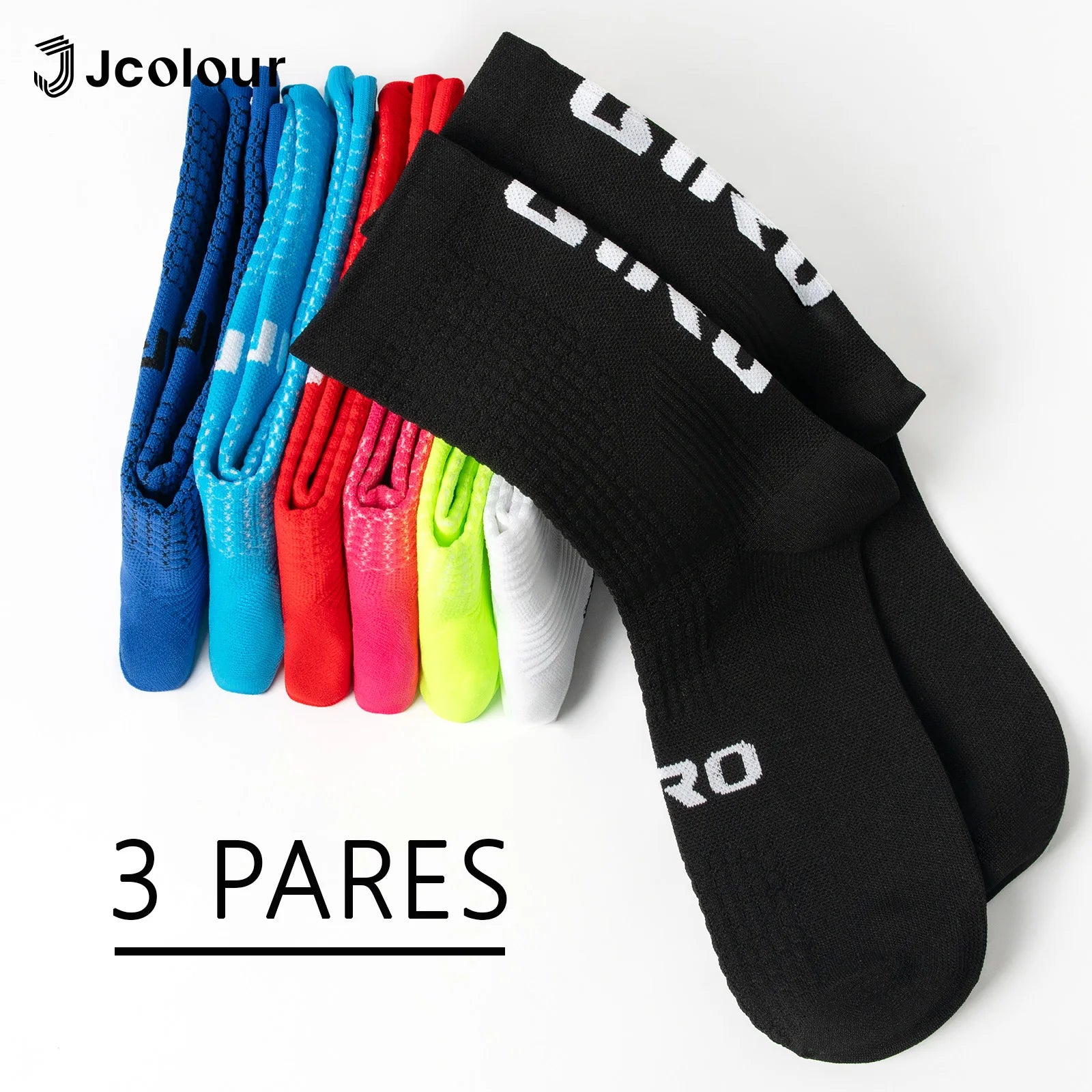 3 Pairs, Breathable Cycling Socks, Anti-slip Yoga Socks, Outdoor Running Socks, Polyester Socks