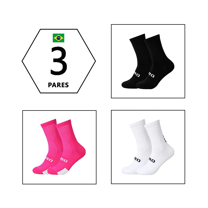 3 Pairs, Breathable Cycling Socks, Anti-slip Yoga Socks, Outdoor Running Socks, Polyester Socks