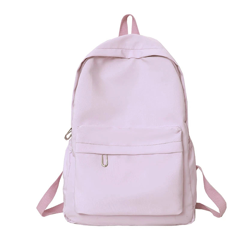Mochila casual simples de cor sólida, leve e para estudantes do ensino médio, mochila multifuncional adequada para viagens, escola