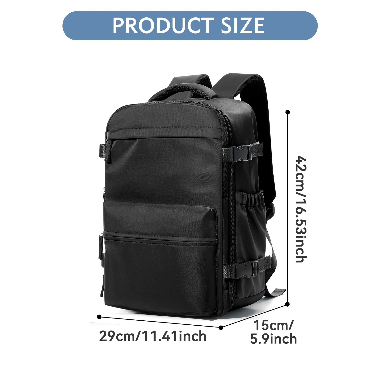 Mochila de viagem a vácuo para homens, mochila de grande capacidade para laptop de negócios, mochila expansível para homens e mulheres, bolsa escolar