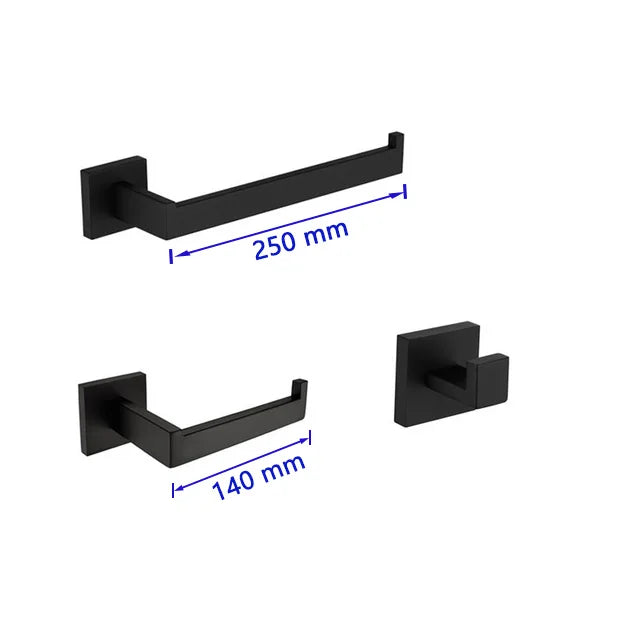 Preto fosco hardware do banheiro 304 aço inoxidável toalheiro suporte de papel higiênico suporte de sabão líquido barra de toalha acessórios de banheiro