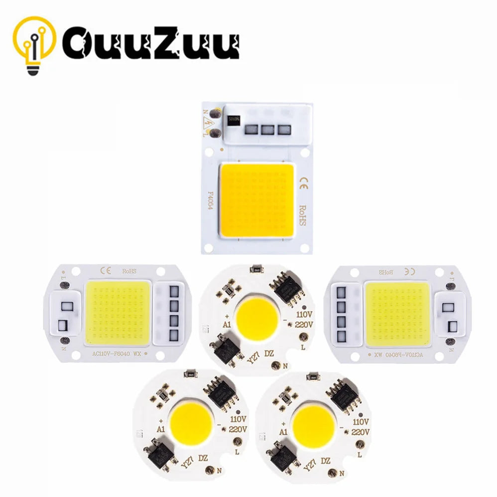 1/peças chip cob 10w 20w 30w 50w 220v led smart ic sem necessidade de driver 3w 5w 7w 9w lâmpada led para holofote de luz de inundação iluminação diy
