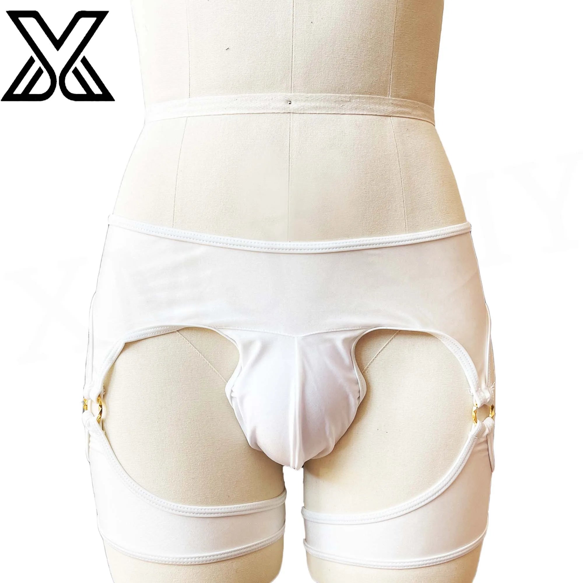 XMJXMY Roupa íntima masculina sexy e sexy com nádegas expostas e anel de metal oco, trajes de banho de praia