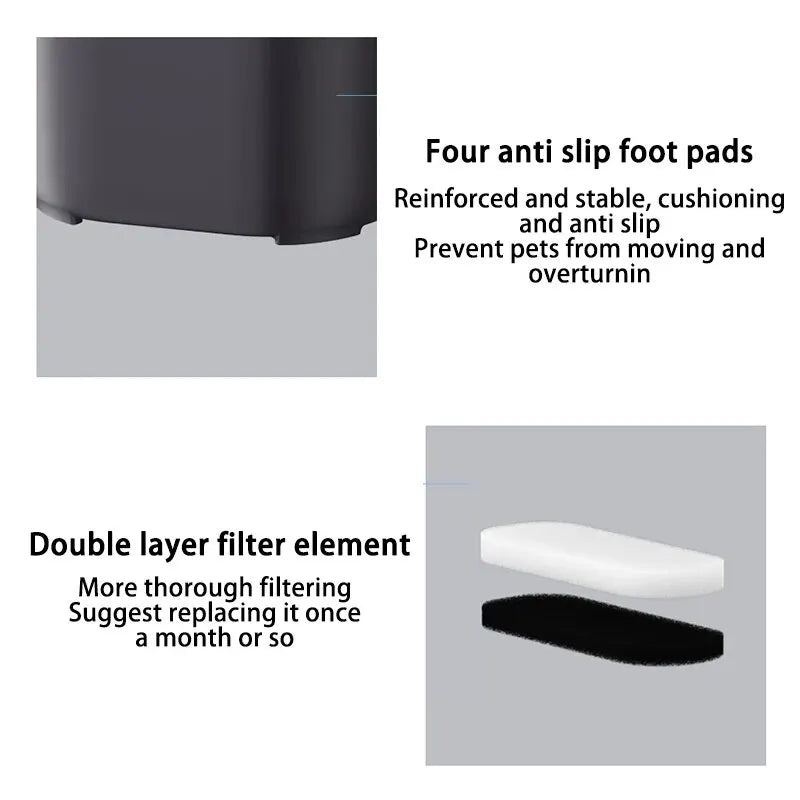 Cat water fountain, automatic recirculation, filtering, dog water dispenser, USB, silent electric pump, cat ear, pets, drinking fountain