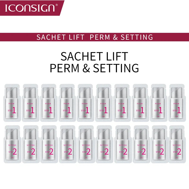 10 pares/lote iconsign lash lift loção saquinho rápida perm fixação loção cílios levantamento curvado cílios maquiagem ferramentas