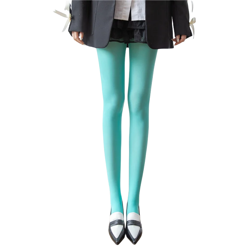 Nova Coleção Primavera 2025: Meias-Calças Femininas de Veludo Opaco 80D, Coloridas e Elásticas, Cores Vibrantes (Dopamine Colors)