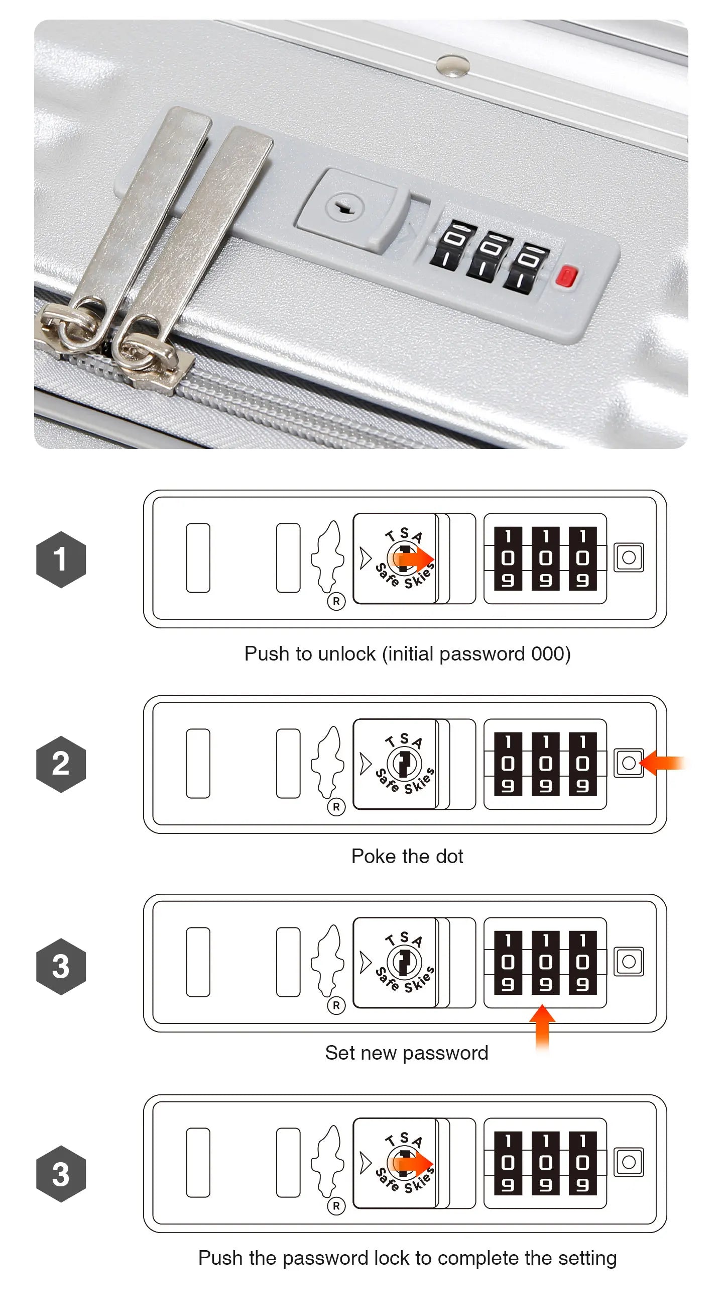 Mala de Alumínio Leve AIWEINY, Com Estrutura de PC, 360 °   Rodas Silenciosas, Cadeado TSA, Bagagem de Mão e de Transporte de 20/24/27 Polegadas