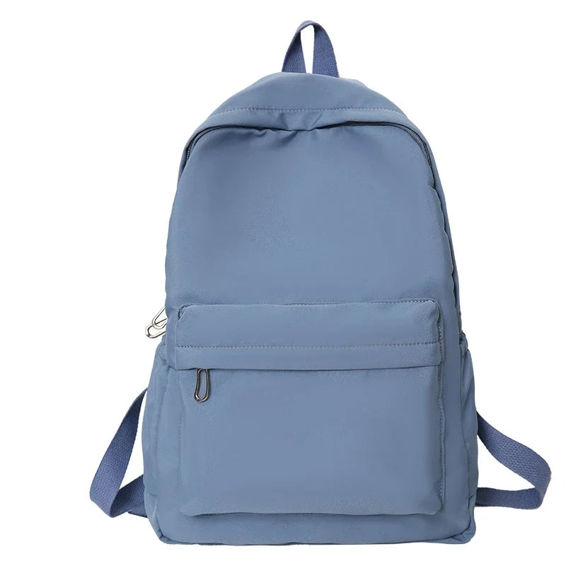 Mochila casual simples de cor sólida, leve e para estudantes do ensino médio, mochila multifuncional adequada para viagens, escola