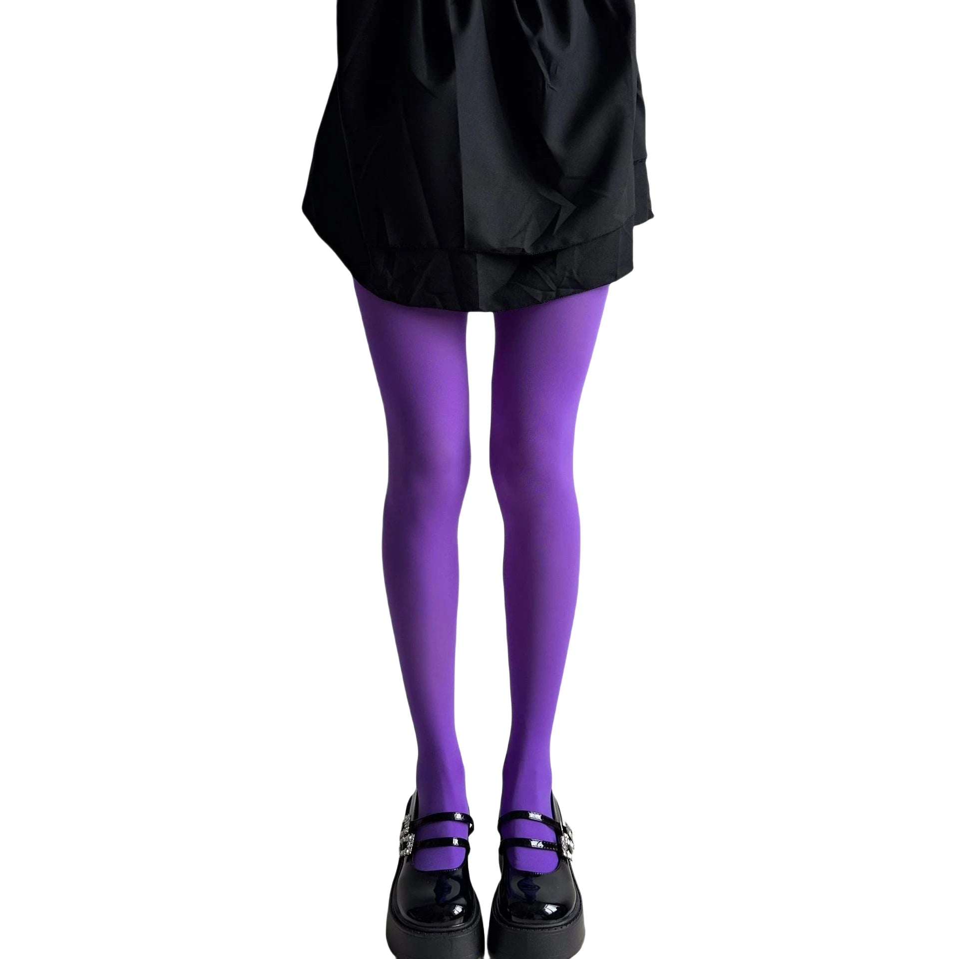 Nova Coleção Primavera 2025: Meias-Calças Femininas de Veludo Opaco 80D, Coloridas e Elásticas, Cores Vibrantes (Dopamine Colors)