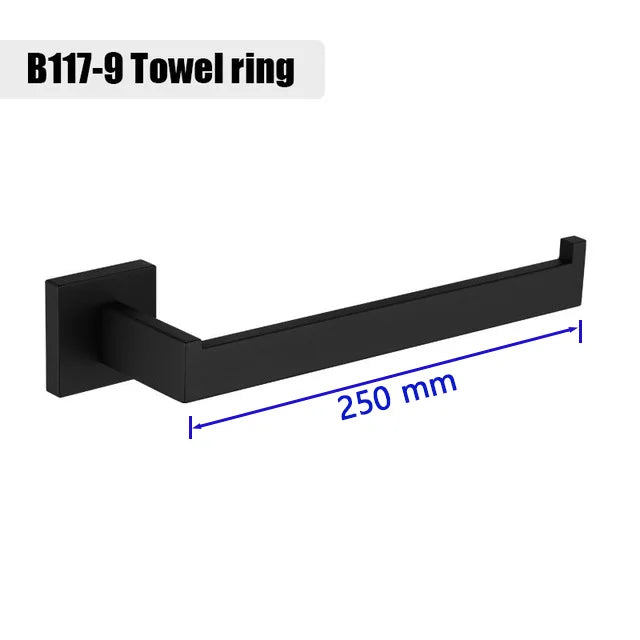 Preto fosco hardware do banheiro 304 aço inoxidável toalheiro suporte de papel higiênico suporte de sabão líquido barra de toalha acessórios de banheiro