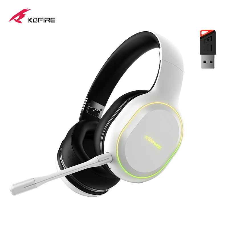 Kofire UG-05 fones de ouvido para jogos 2.4g bt5.0 fone de ouvido sem fio com microfone rbg luz vibração bluetooth fone de ouvido para ps4 ps5 pc switch