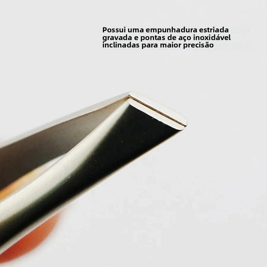 Pinça de sobrancelha iluminada por LED, ferramenta de beleza precisa e iluminada para moldar sobrancelhas