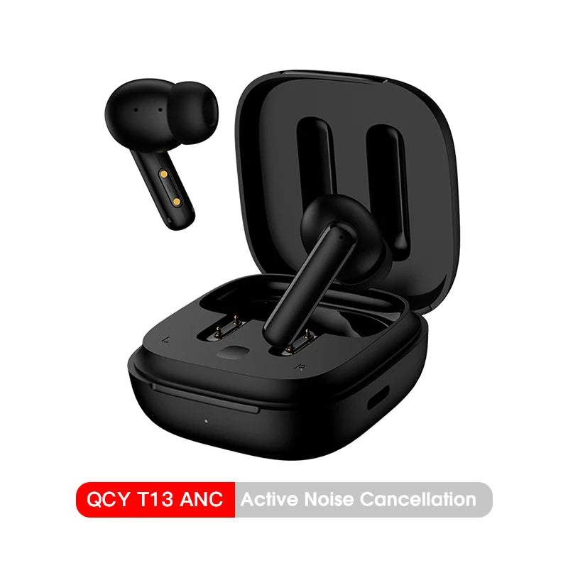 QCY-T13 ANC Fones De Ouvido Sem Fio, Bluetooth 5.3 TWS, ANC, Auscultadores De Cancelamento De Ruído, 4 Microfones ENC Headset, In-Ear, Handfree Earbuds