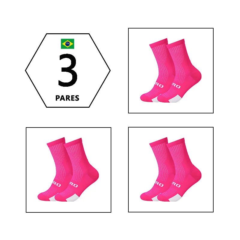 3 Pairs, Breathable Cycling Socks, Anti-slip Yoga Socks, Outdoor Running Socks, Polyester Socks