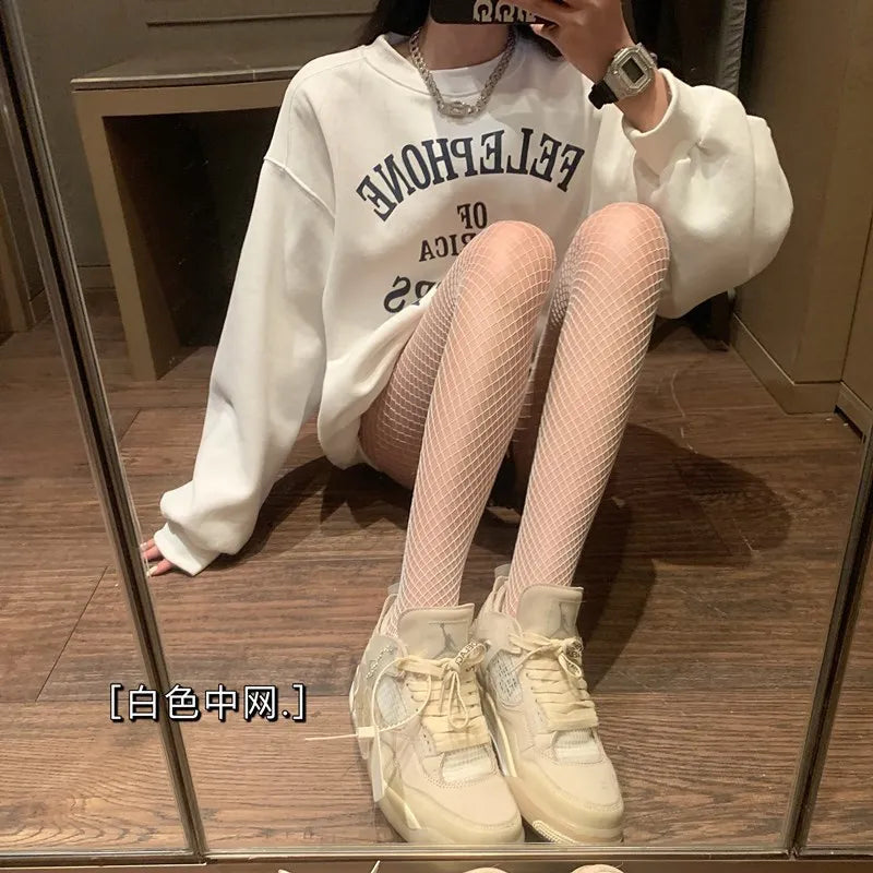 Mulheres sexy fishnet peixe net meia-calça malha náilon feminino collants lingerie pele coxa alta meia meias venda quente meninas leggings