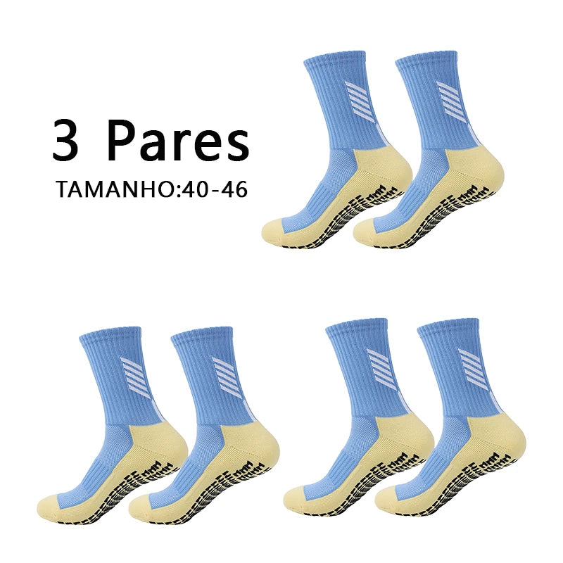 Meias de corrida de poliamida, Meias de futebol de tubo médio, Antiderrapantes pontilhadas, Meias de ciclismo masculinas