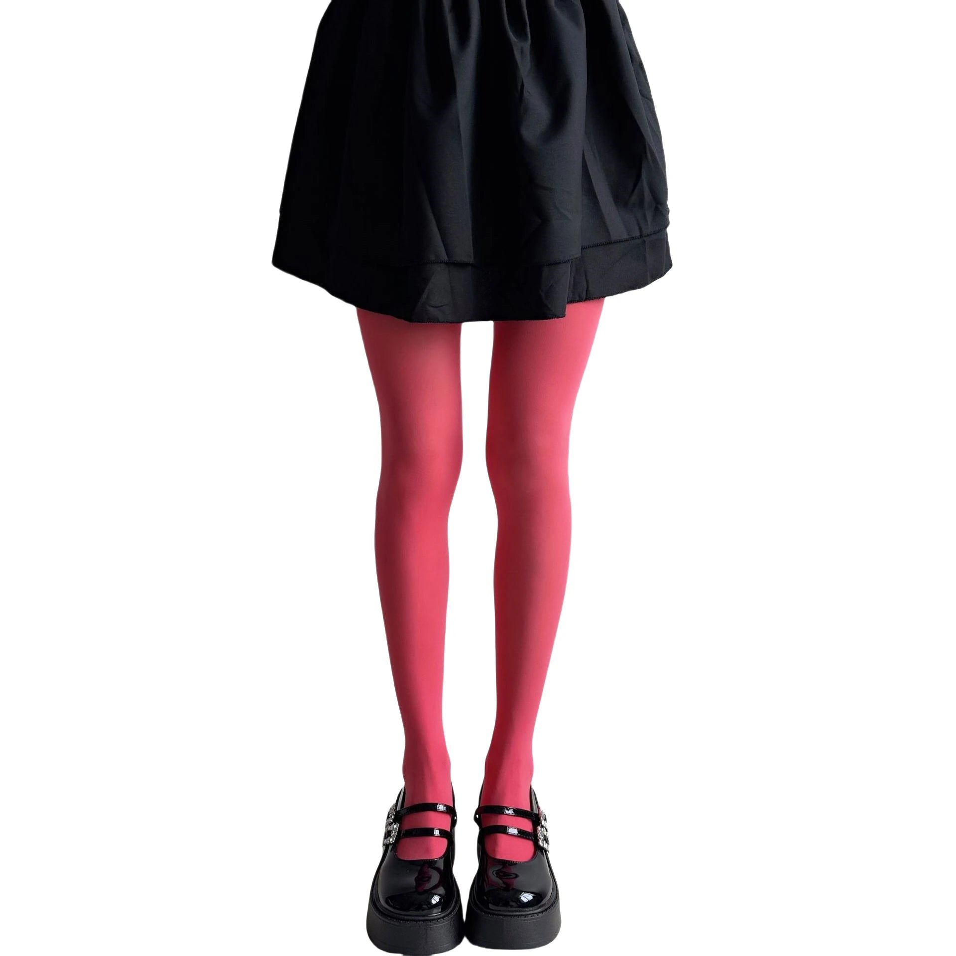 Nova Coleção Primavera 2025: Meias-Calças Femininas de Veludo Opaco 80D, Coloridas e Elásticas, Cores Vibrantes (Dopamine Colors)