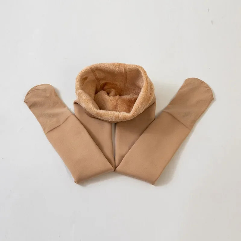 Alta qualidade inverno pele meninas leggings grosso veludo crianças calças quentes cintura elástica algodão crianças meninas pantalone