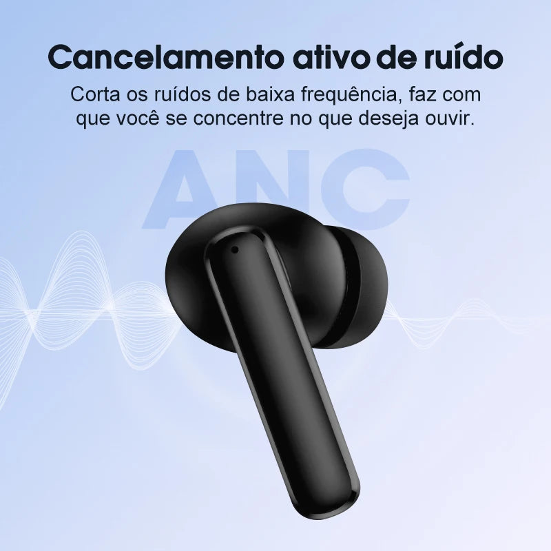 QCY-T13 ANC Fones De Ouvido Sem Fio, Bluetooth 5.3 TWS, ANC, Auscultadores De Cancelamento De Ruído, 4 Microfones ENC Headset, In-Ear, Handfree Earbuds