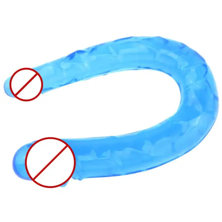 1pc rosa u forma geléia macia vibradores duplos vagina artificial brinquedos sexuais loja para casal feminino gay masturbadores lésbicos anal plug