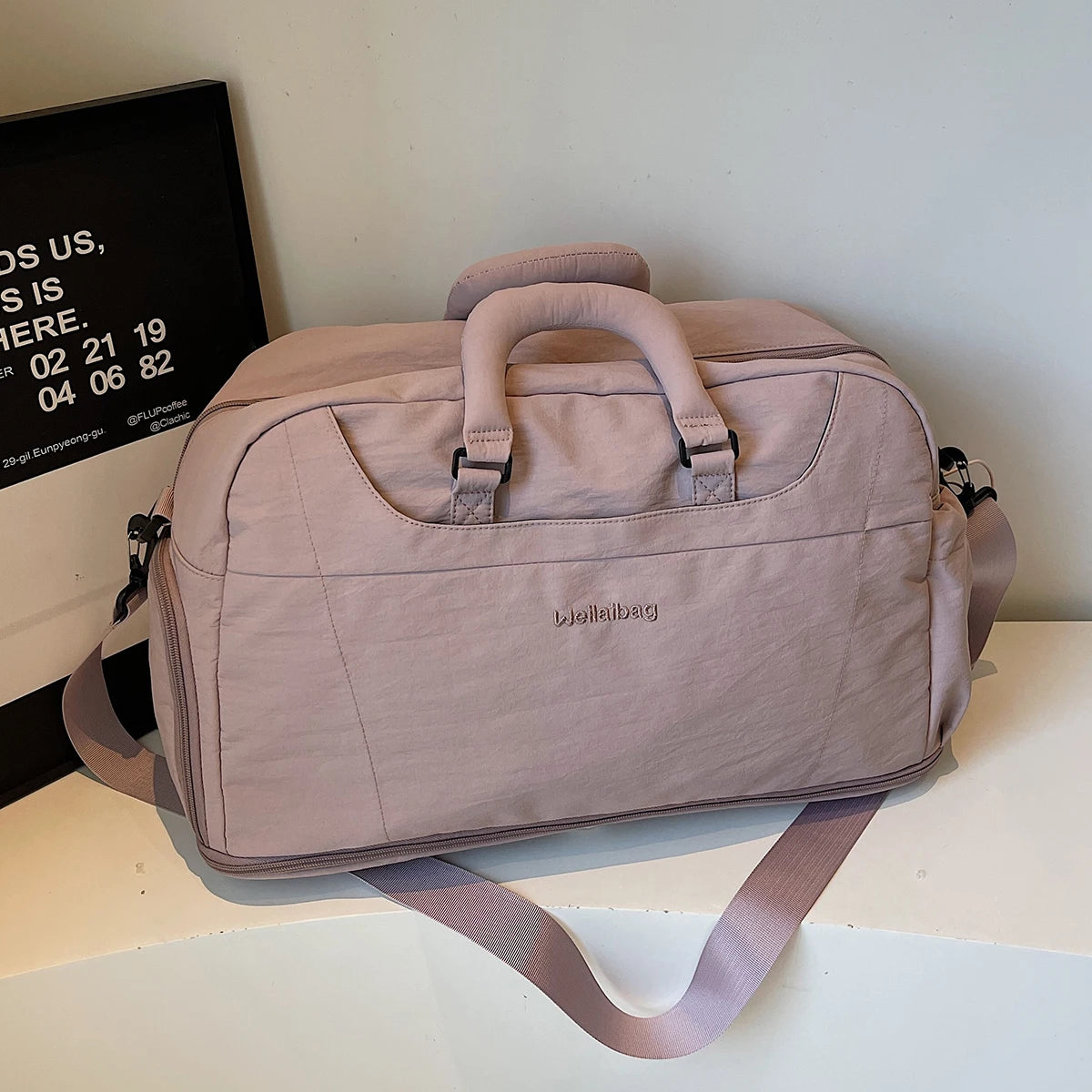 Bolsa de viagem portátil expansível para homens e mulheres, bolsa de bagagem leve de curta distância e grande capacidade, mala de viagem fitness com bolsa adicional e compartimento para sapatos