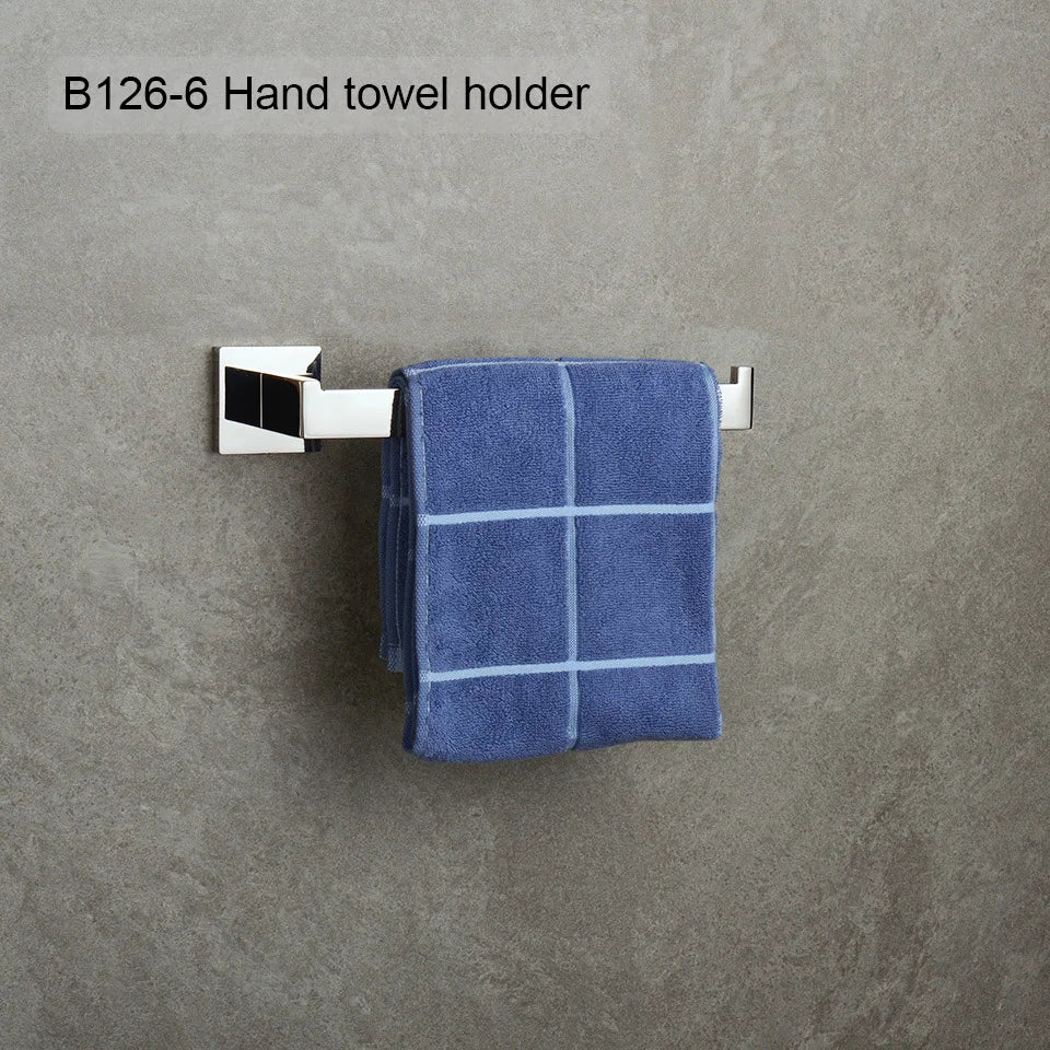 Acessórios de Banheiro em Aço Inoxidável Cromado Polido: Suporte para Toalha, Suporte para Papel Higiênico, Barra para Toalha e Gancho