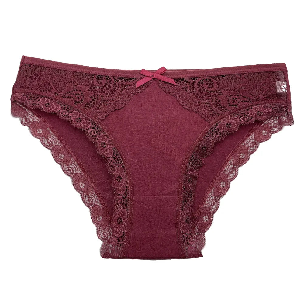 5 pçs/set nova chegada baixa ascensão senhoras sexy calcinha de renda calcinha para mulheres lingerie cuecas de algodão