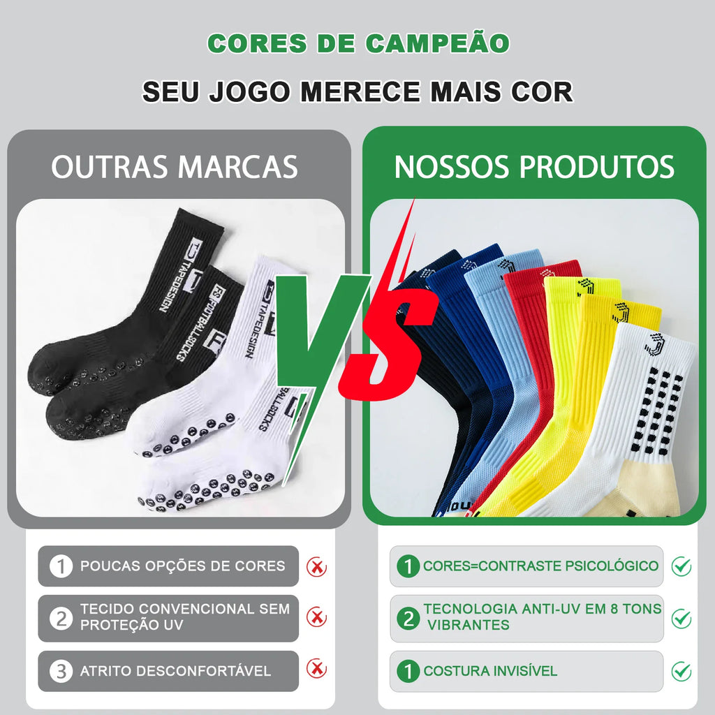 Meias de futebol masculinas, Meia poliamida corrida, Meia antiderrapante futebol, Meias de corrida de tubo médio