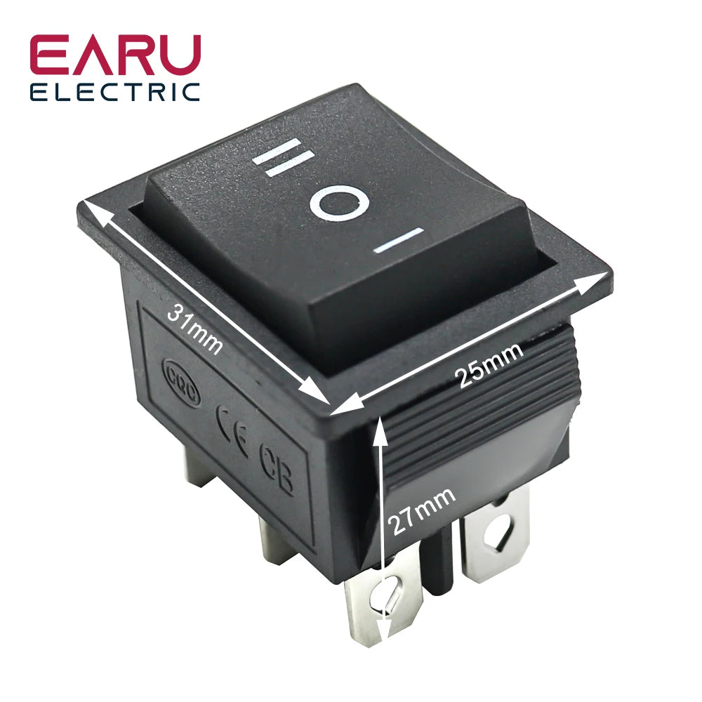 1pc diy interruptor de alimentação barco 3 posição 6pin botão travamento com luz da lâmpada kcd4 16a 250vac/20a 125vac on-off-on