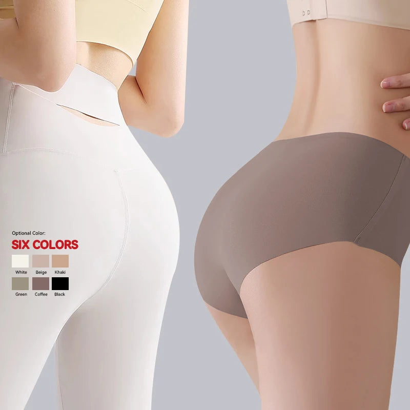 Falllsweet 4 Peças de Calcinhas de Seda Sem Costura para Mulheres, Lingerie Sexy de Cintura Média, Calcinhas de Seda Gelada M-2XL