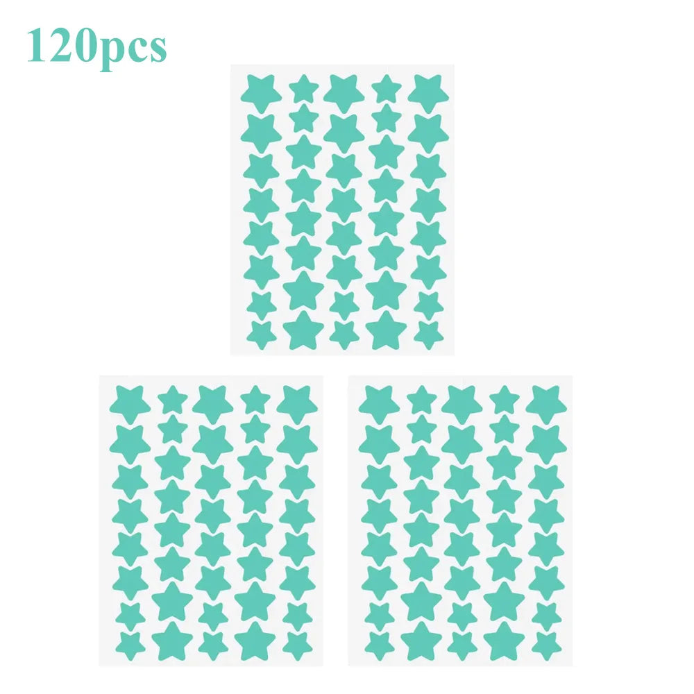 40 pçs/120 pçs colorido pe espinha remendos bonito em forma de estrela espinha capa adesivo invisível espinha capa remoção espinha remendo