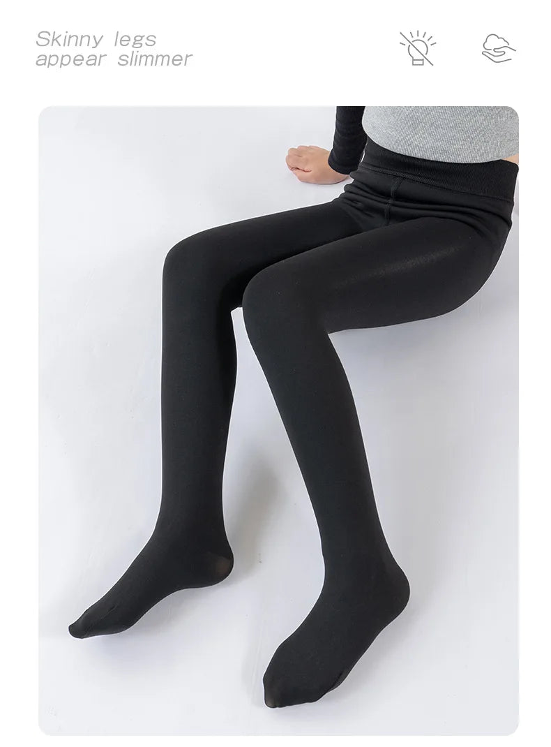 Alta qualidade inverno pele meninas leggings grosso veludo crianças calças quentes cintura elástica algodão crianças meninas pantalone