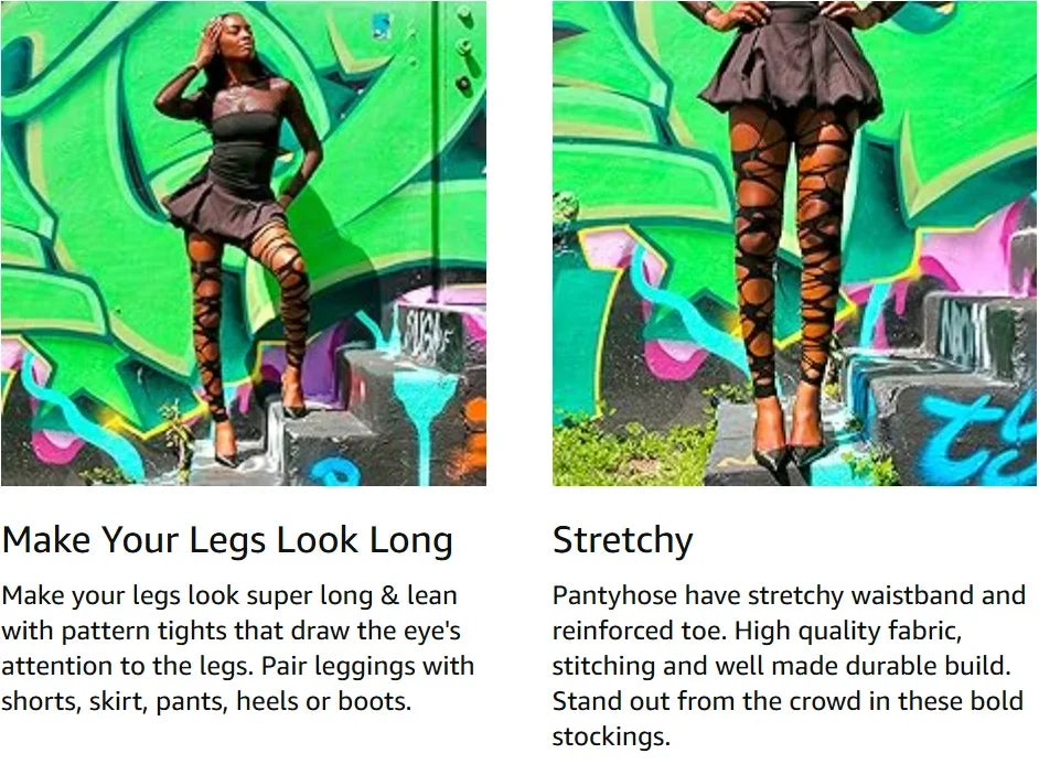 Sexy preto rasgado fishnet collants feminino gótico punk oco para fora malha apertada meias leggings estilo emo egirl streetwear