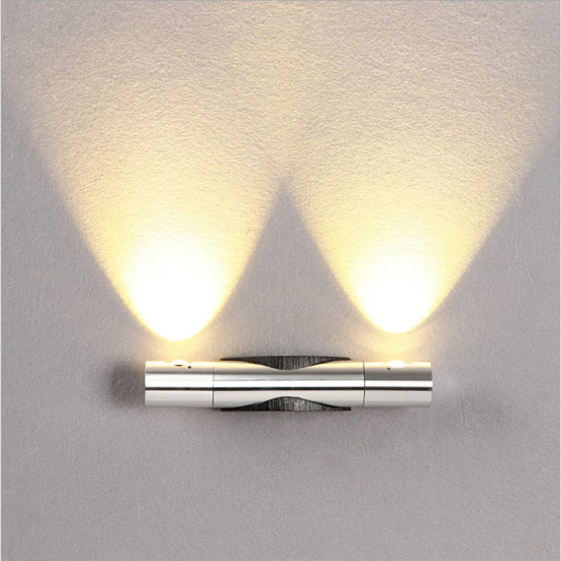Adjustable LED double-head rotating aluminum wall lamp bedroom bedside living room corridor lamps spotlights decoration ambient lamps