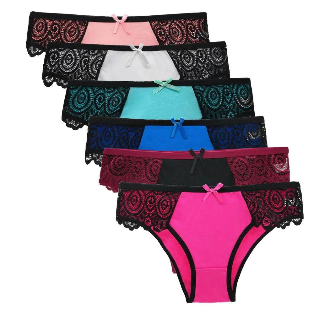 5 pçs/set nova chegada baixa ascensão senhoras sexy calcinha de renda calcinha para mulheres lingerie cuecas de algodão