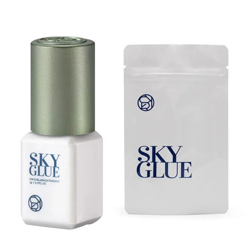 1 garrafa de cola sky para extensões de cílios 5ml original sky s + preto vermelho azul tampa cola de cílios postiços céu td fornecedor de cola transparente