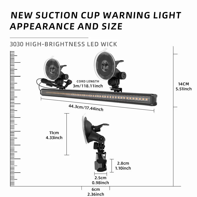 48 LED Car Strobe Lights Windshield LED Police Lights Truck Flash Warning Light 12V 24V Front Rear Emergency Lamps for Car