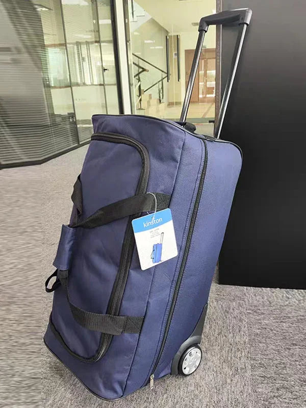 Nova Bolsa de Viagem em Tecido Oxford 2025 com Rodas, Leve e Portátil, para Homens e Mulheres, Estilo Esportivo, Dobrável