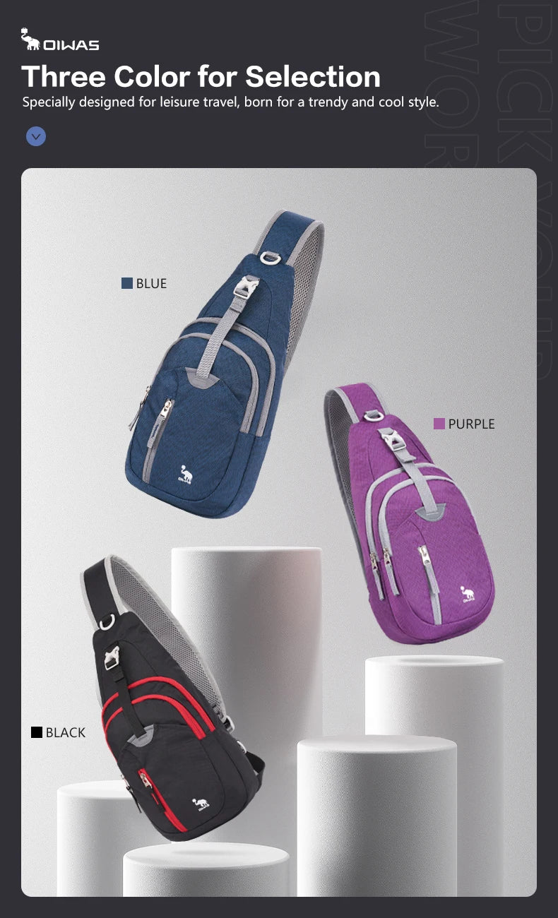 OIWAS Bolsa casual masculina de ombro, bolsa casual masculina com uma alça, leve, bolsa masculina para viagem, esporte