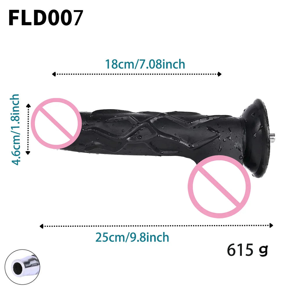 ROUGH BEAST Acessórios para Máquinas Sexuais: Dildos Grandes Pretos de Cor de Pele para Máquinas Vac-u-lock, compatíveis com máquinas de lojas.