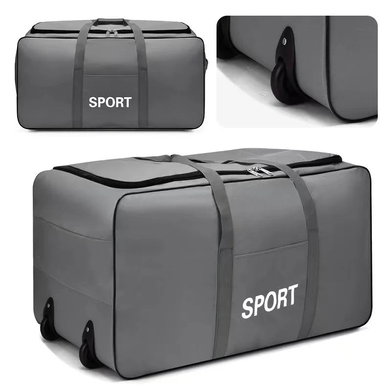 Sacos de roda dobráveis saco de armazenamento de bagagem com rodas grande capacidade carry on bagagem transportadora expansível trole mala
