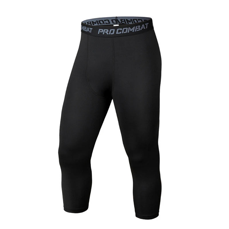 Calças de compressão masculinas calças justas leggings para corrida treinamento esporte fitness secagem rápida ajuste joggings treino shorts ativos